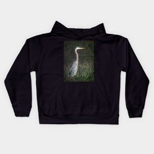 Great Blue Heron Portrait Kids Hoodie